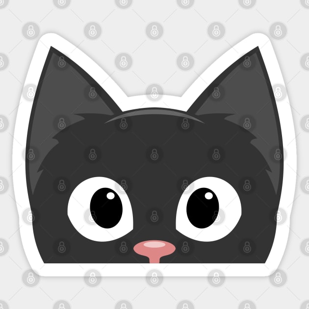 Cute Black Cat Design Sticker by DavidSpeedDesign